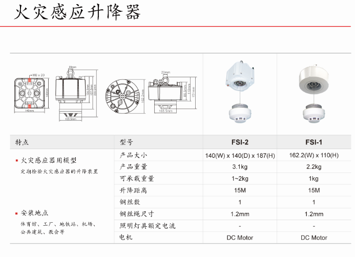 烟感探头升降器技术规格说明